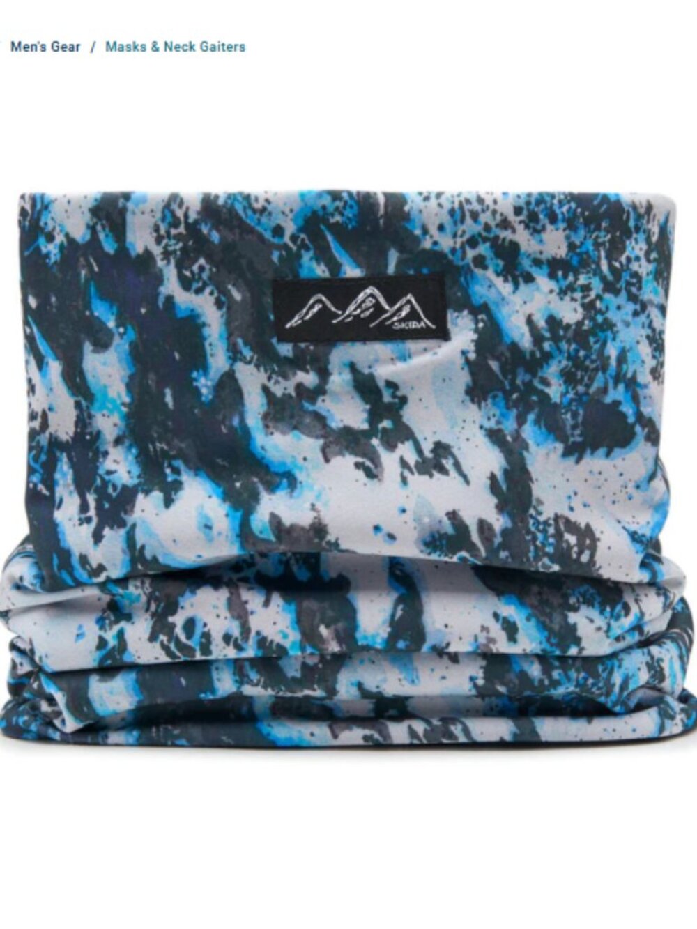 Skida Adult Men's Alpine Fleece-Lined Neckwarmer Grey Pattern Blue NWT Ski Snow